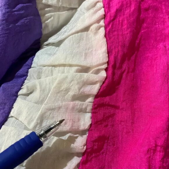 Vintage Jacket 80s Women L Ruffles Purple Costume Party Size Large Second Wind - Picture 7 of 11